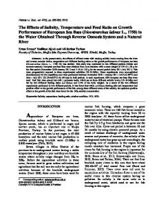 The Effects of Salinity, Temperature and Feed Ratio on Growth ...