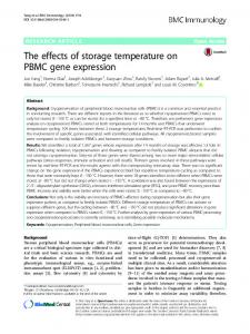 The effects of storage temperature on PBMC gene ... - Semantic Scholar