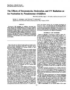 The Effects of Streptomycin,Desiccation, and UV Radiation on Ice ...