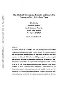 The Effects of Temperature, Humidity and Barometric Pressure on ...