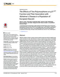 The Effects of Two Polymorphisms on p21cip1 ... - ePrints Soton