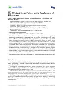 The Effects of Urban Policies on the Development ... - Semantic Scholar