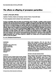 The effects on offspring of premature parturition