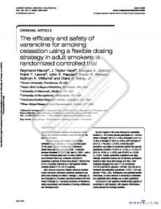 The efficacy and safety of varenicline for smoking cessation using a ...