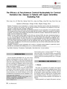 The Efficacy of Percutaneous Cervical