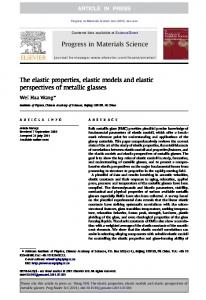 The elastic properties, elastic models and elastic perspectives of ...