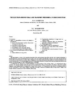 THE ELECTRON-PHONON DRAG AND ... - Science Direct