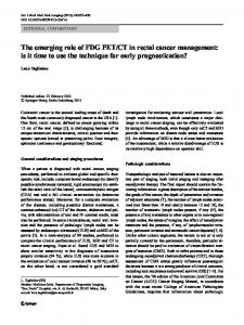 The emerging role of FDG PET/CT in rectal cancer ... - Springer Link