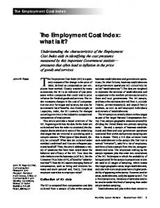 The Employment Cost Index - Bureau of Labor Statistics