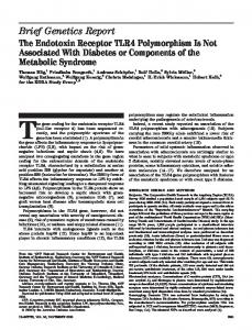 The Endotoxin Receptor TLR4 Polymorphism Is Not Associated With ...