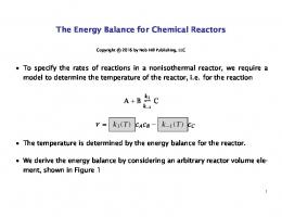 The Energy Balance for Chemical Reactors