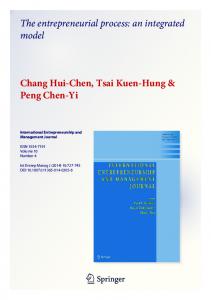 The entrepreneurial process: an integrated model Chang Hui-Chen