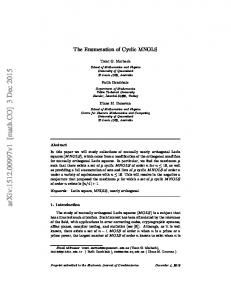 The Enumeration of Cyclic MNOLS