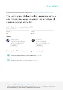 The environmental attitudes inventory