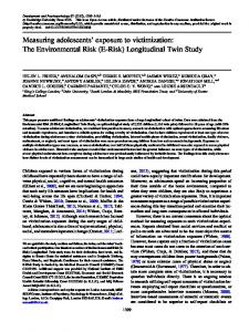 The Environmental Risk