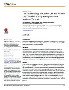 The Epidemiology of Alcohol Use and Alcohol Use Disorders ... - PLOS