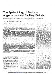 The Epidemiology of Bacillary Angiomatosis and Bacillary Peliosis