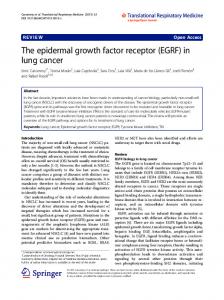 The epidermal growth factor receptor (EGRF) in lung cancer