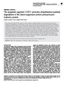 The epigenetic regulator UHRF1 promotes ubiquitination ... - Nature