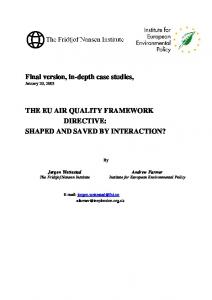 the eu air quality framework directive - CiteSeerX