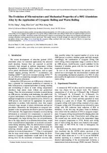 The Evolution of Microstructure and Mechanical Properties of a 5052 ...