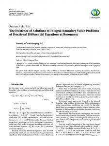 The Existence of Solutions to Integral Boundary Value Problems of ...