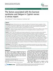 The factors associated with the burnout syndrome