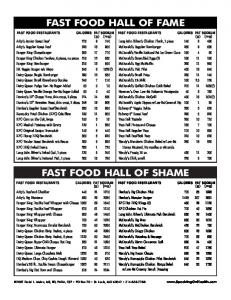The Fast Food Hall of Fame.