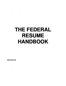 The Federal Resume Handbook