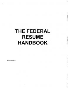 The Federal Resume Handbook