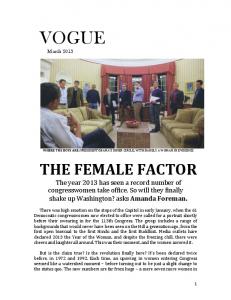 THE FEMALE FACTOR - Amanda Foreman