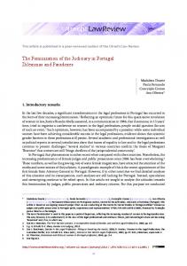 The Feminization of the Judiciary in Portugal ... - Utrecht Law Review