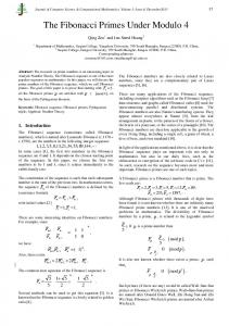 The Fibonacci Primes Under Modulo 4