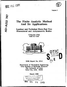 The Finite Analytic Method And Its Applications