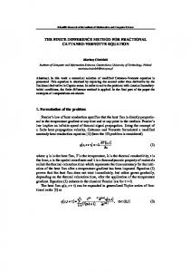 THE FINITE DIFFERENCE METHOD FOR