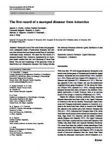 The first record of a sauropod dinosaur from Antarctica - Springer Link