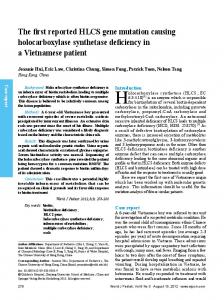 The first reported HLCS gene mutation causing ... - Springer Link