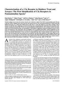 The First Xenopus Rainbow Trout and Characterization of a C3a ...