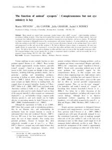 The function of animal'eyespots' - CURRENT ZOOLOGY