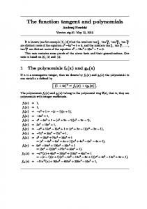 The function tangent and polynomials