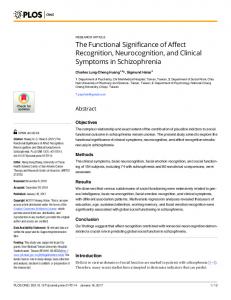 The Functional Significance of Affect Recognition ... - PLOS