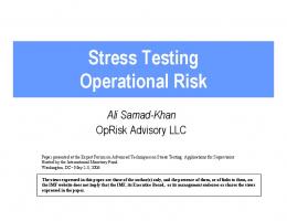 The Fundamentals of Operational Risk Management