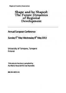 The Future Dynamics of Regional Development - Regional Studies ...