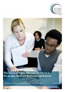 The Future of Higher Education Fieldwork in Geography, Earth and ...