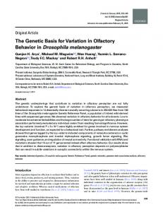 The Genetic Basis for Variation in Olfactory Behavior in Drosophila ...