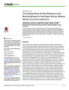 The Genetic Basis of Host Preference and Resting