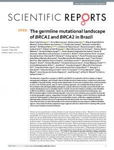 The germline mutational landscape of BRCA1 and BRCA2 in ... - Nature