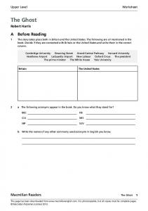 The Ghost Worksheet - Macmillan Readers