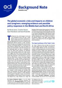 The Global Economic Crisis and Impacts on Children and ... - CiteSeerX