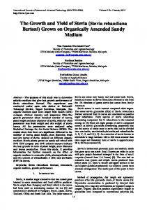 The Growth and Yield of Stevia - ijsat